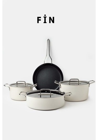 Fin 7 Parça Tencere Set Beyaz