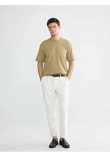 Lc Waikiki Sarı %100 Pamuk Loose Fit Basic Soft Touch Tişört