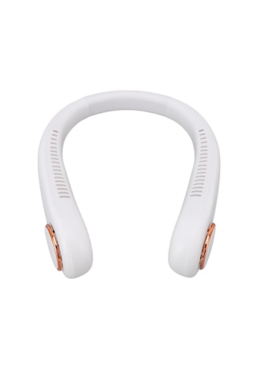 Kosona Beyaz Boyun Bağlı Fan - 3 Hızlı, 360 Soğutma, Pilli Ve Taşınabilir, Saç Koruyucu, Uzun Süre Konforlu Kullanim Beyaz