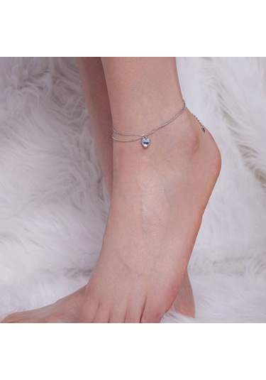 Sones Sterling Gümüş Kalp Çift Katmanlı Bileklik Çok Renkli