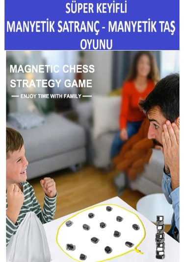 Süper Keyifli Manyetik Satranç-20 Taşlı Manyetik Güçlü Taş Oyunu- Harika Vakit Geçirmek Için Hediye