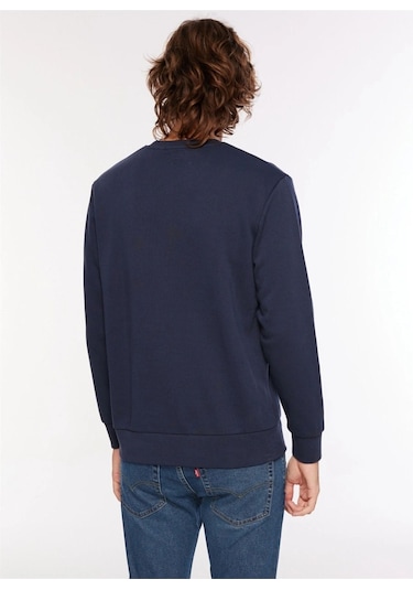 Bisiklet Yaka Mavi Erkek Sweatshırt A2824-0006 Lacivert