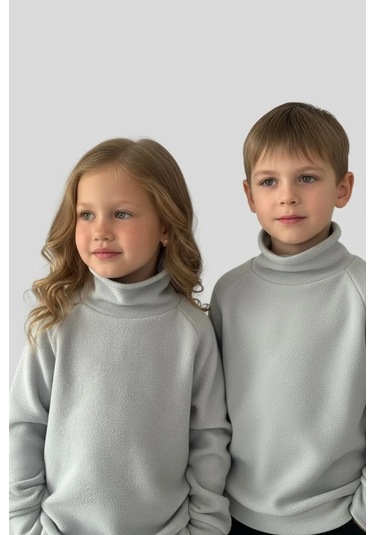 Libertykid Yüksek Yakalısı Sıcak Tutan Polar Balıkçı Yaka Kazak 248775791 Gri