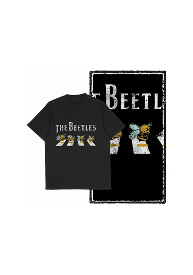 The Coolmınd Coolmind De %100 Pamuklu Erkek Grafik Tişört - Komik Arı Baskılı Büyük Bedenkahverengi Kahverengi