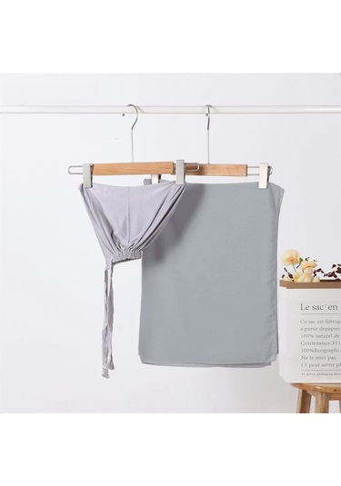 Noenname Null Kadın Şifon Başörtüsü & Jersey Undercap Seti - 2 Parçalı Gümüş