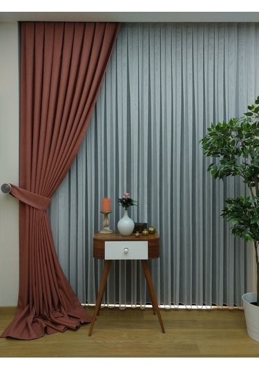 Evdepo Home Keten Kiremit Fon Perde Tek Kanat (518568828) Kiremit