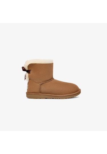 Ugg Mini Bailey Bow Çocuk Kahverengi Bot Düz 1017397k Kahverengi