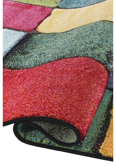 Konfor Halı Renkli Kare Duvar Taşı Modern Dokuma Halı