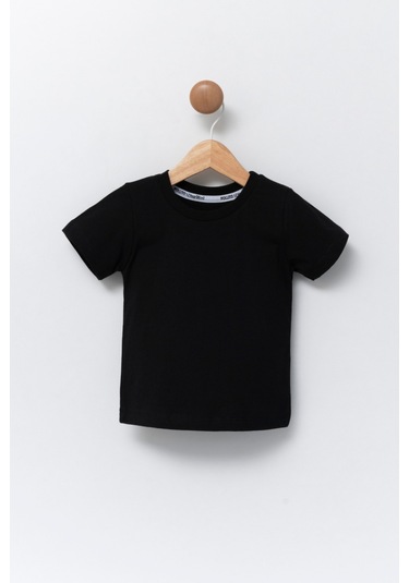 Çocuk Bisiklet Yaka Basic Düz T-shirt %100 Pamuk 001