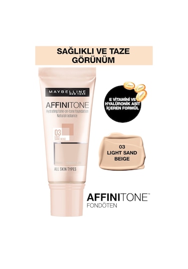 Maybelline New York Affinitone Fondöten 03 Light Sand Beige 30 ML