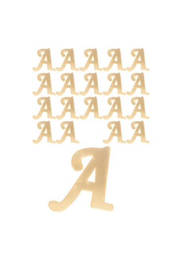 Kına Atölyesi 20 Adet Karışık Pleksi Harf 4Cm Gold