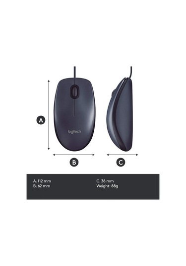 Logitech M100R USB Kablolu Mouse