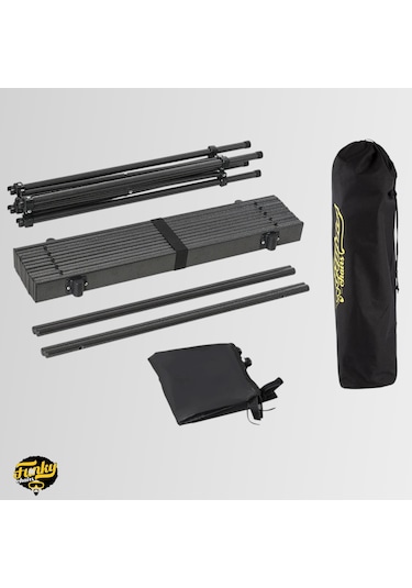 Funky Chaırs Family Large Katlanabilir Alüminyum Kamp Masası 95x Siyah