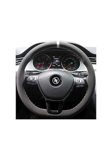 Oto Direksiyon Kılıfı Alcantara Model Alcantra Gri Dikişli