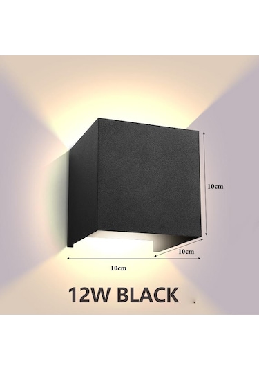 Led Su Geçirmez/su Geçirmez Değil Duvar Lambaları 6w 12w Duvar Işıkları Ev Bahçe Otu Odası Ac85-265v Dış Aydınlatma Aplik 56518788 Siyah