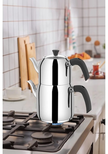 Yunusoğlu Home Hanzade Aile Boy Çelik Çaydanlık Çelik