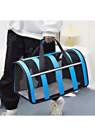Honeybeeshop Havayolu Onayli Portatif Evcil Hayvan Tasima Cantasi Blue S 13 39x9 45x9 45in Kucuk Kedi Kopek Kafesi Katlanabilir Kilitli Fermuarlar