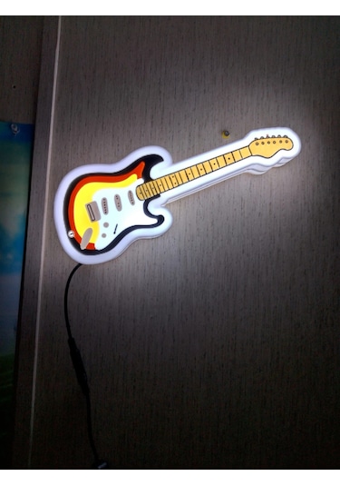 Led Işıklı Gitar Tablo