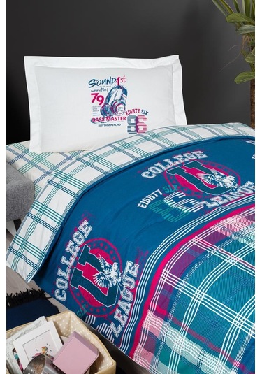 Ranforce Genç Nevresim Takımı Denıs Mavi - Beyaz