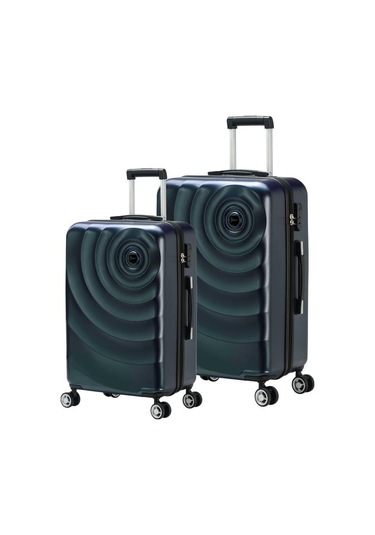 2'li Valiz Seti Polikarbon Büyük Boy Orta Boy Valiz Petrol 1808 Petrol