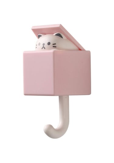 Pembe Kedi Karikatür Kedi Kanca Kendinden Yapışkanlı Yurt Yatak Odası Kapısı Askıları Kan Şemsiye Havlu Çok Amaçlı Düzen. 57000280 Pembe