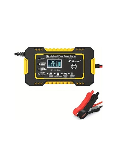 Araba Akü Şarj Cihazı, 6a 12v 4a H-100ah Akıllı Akü Şarj Cihazı, Sıcaklık Telafi Sarı
