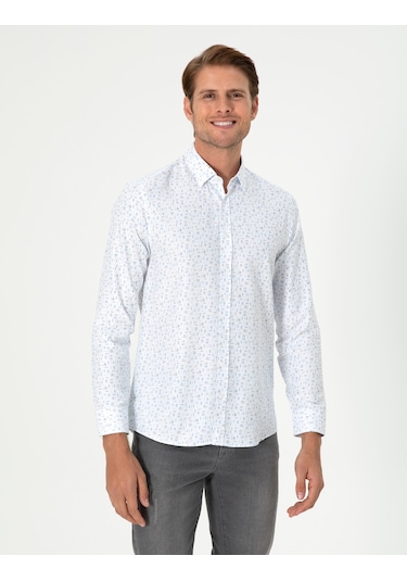 Pierre Cardin Erkek Mavi Gömlek Desenli 50298170-vr036 Mavi