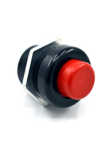 22mm Yaylı Plastik Buton Anahtar Kırmızı Vidalı