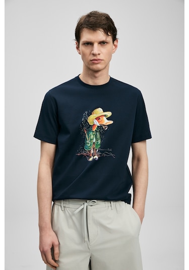 Lufian Duck Modern Grafik T- Shirt Lacivert Lacivert 111020292100200 Lacivert Lufian Duck Modern Grafik T- Shirt Lacivert Lacivert 111020292100200 Lacivert