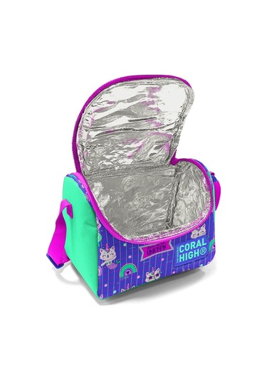 Coral High Kids Su Yeşili Lavanta Unicorn Kedi Desenli Thermo Beslenme Çantası 11860