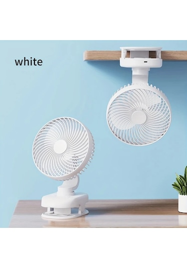 Motion003 Beyaz Kompakt Usb Masa Fanı Sessiz Ofis Ve Öğrenci Kullanımı Uzun Pil Ömrü Taşınabilir