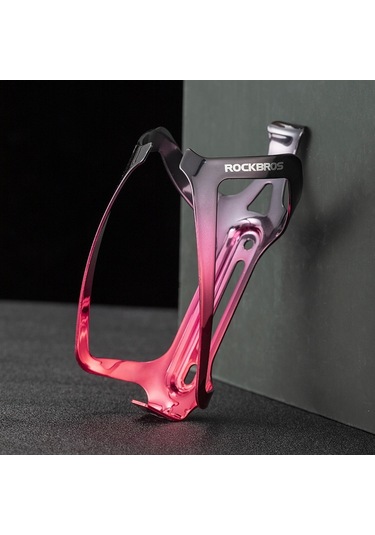 Rockbros Rkl02 Degrade Renk Bisiklet Alüminyum Alaşımlı Su Şişe Kafesi Mtb Yol Bisikleti Şişe Tutucu Raf - Siyah/Kırmızı Kırmızı - Siyah