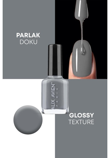 Alix Avien Gri Oje 41 Yüksek Pigmentli Uzun Süreli Kalıcılık Hızlı Kuruma Nail Lacquer 41