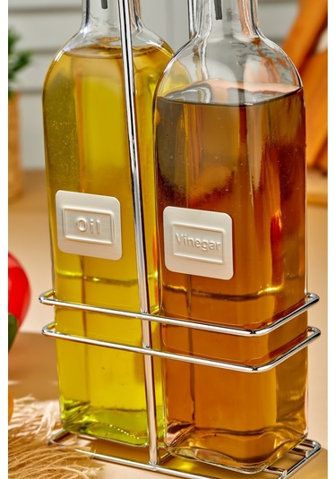 Cooker 2'li 500 Ml Cam Yağdanlık Sosluk Baharatlık Seti Şeffaf