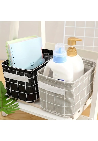 Tongdashop Siyah Katlanır Kare Desenli Saklama Organizer Su Geçirmez Toz Geçirmez Siyah