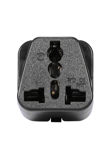 Yaleker Siyah Entegre Oval İsviçre Dönüştürücü Prizi - 5 Lü Universal Çıkışlı, 250v 16a Abs Malzeme