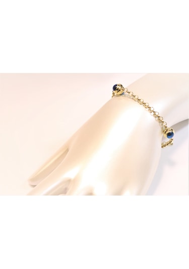 Altın Nazar Boncuklu Künye Guler1002592 Sarı Altın