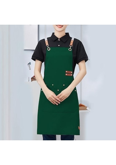 Haki Erkekler Kadınlar İçin Su Geçirmez Önlük Anti-yağ Paslanmaz Pişirme Önlüğü Garson Barbekü Mutfak Aksesuarları