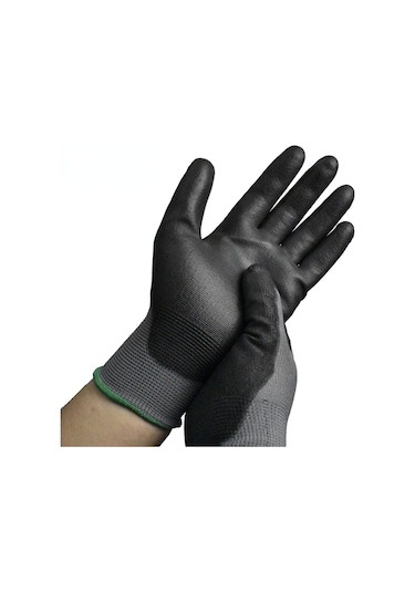 Tangshopping Anti-statik Dokunmatik Ekran Eldivenleri Anti-statik Elektronik Iş Eldivenleri Pu Kaplamalı Parmaklar Pc Kaymaz Siyahl