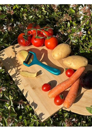 Solingen Pırıltılı Turkuaz Sapan Soyacak Paslanmaz Alman Çeliği, Ergonomik Sap, Yüksek Keskinlik-254 Mavi