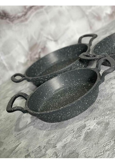 Eda Döküm Granit 3lü Kapaksız Sahan Seti 16-18-20 Cm