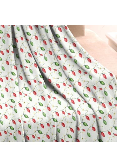 Noel Desenli 50x60 İnç Polar Battaniye, Yumuşak, Hafif Ve Kalın, Erkek, Kadın Ve Çocuk İçin Noel Işığı Çizgili