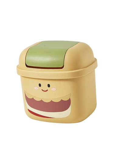 Homyl Mini Masa Çöp Kutusu Kovası Ofis Ofisleri Için Sarı Sarı