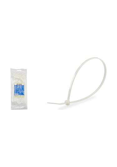 Rose Ct-3620b Plastik Kablo Bağı Cırt Kelepçe 3.6 200mm Beyaz 1