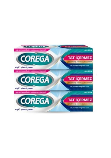 Corega Tat Içermez Protez Yapıştırıcı Krem 40gr - 3 Adet