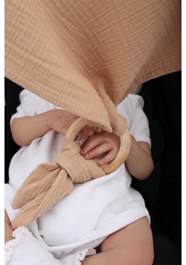 Luckka Çok Amaçlı Müslin Oyuncak , Diş Kaşıyıcı , Puset Oyuncağı , Emzik Tutacağı , Fular - Ztcrınkletoy Kahve Kahverengi