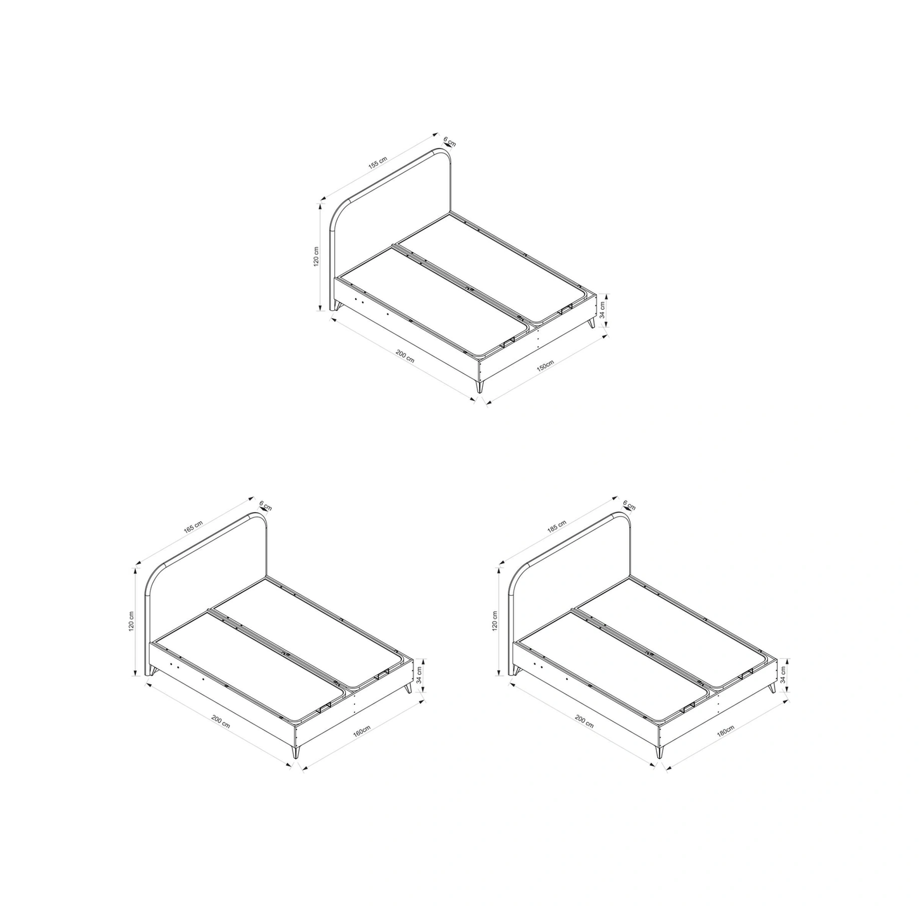 Elina Baza Başlık Kumtaşı Ayak - Pixel650 160x200 160 x 200 CM