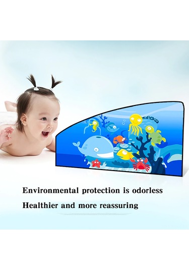 Monyee Oto Cam Güneşlik - Magnetik Şeffaf, Hızlı Kurulum, Uv Engelleyici, Siyah Ayı Tavşan Desenli, Önden Sürücü İçin Yayılımlı