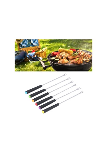 Yifomall Paslanmaz Çelik Fondü Çatal Seti - 6'lı Uzun Saplı, Çok Amaçlı Kullanım Diğer