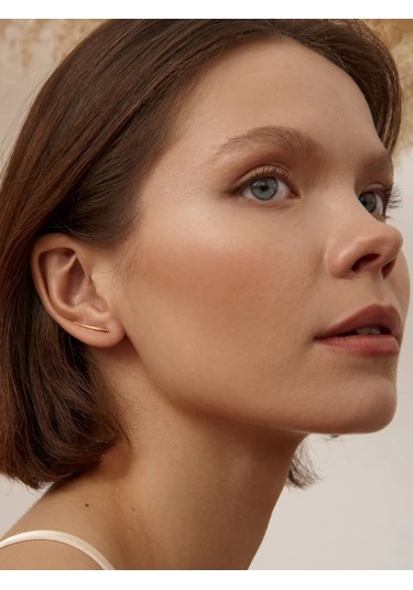 Zoloto Russkih 925 Ayar Gümüş Kaplama Minimalist Tırmanıcı Küpeler 164303751 Diğer